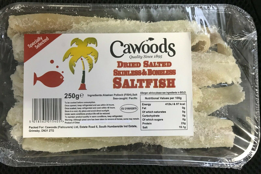 Cawoods Dried Salted Skinless & Boneless Saltfish 250g