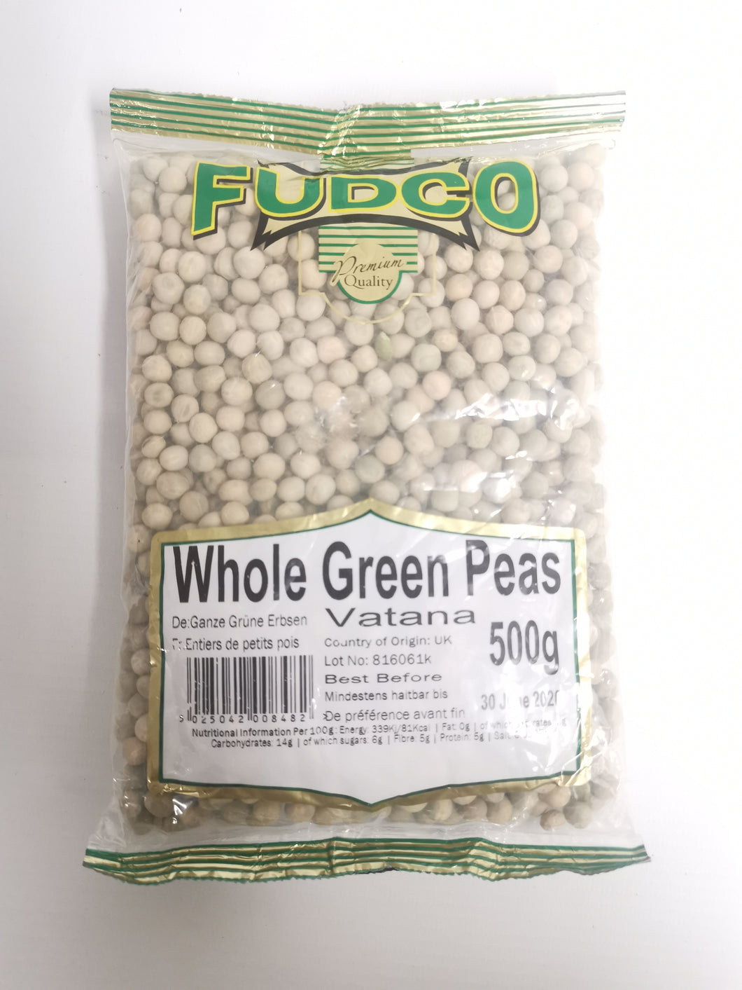Fudco Whole Green Peas 500g