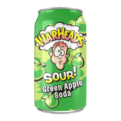 Warheads Sour Green Apple Soda 355ml Can